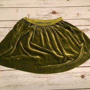 Neige green velour skirt